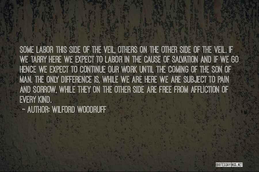 Wilford Woodruff Quotes: Some Labor This Side Of The Veil, Others On The Other Side Of The Veil. If We Tarry Here We