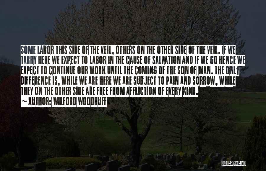 Wilford Woodruff Quotes: Some Labor This Side Of The Veil, Others On The Other Side Of The Veil. If We Tarry Here We