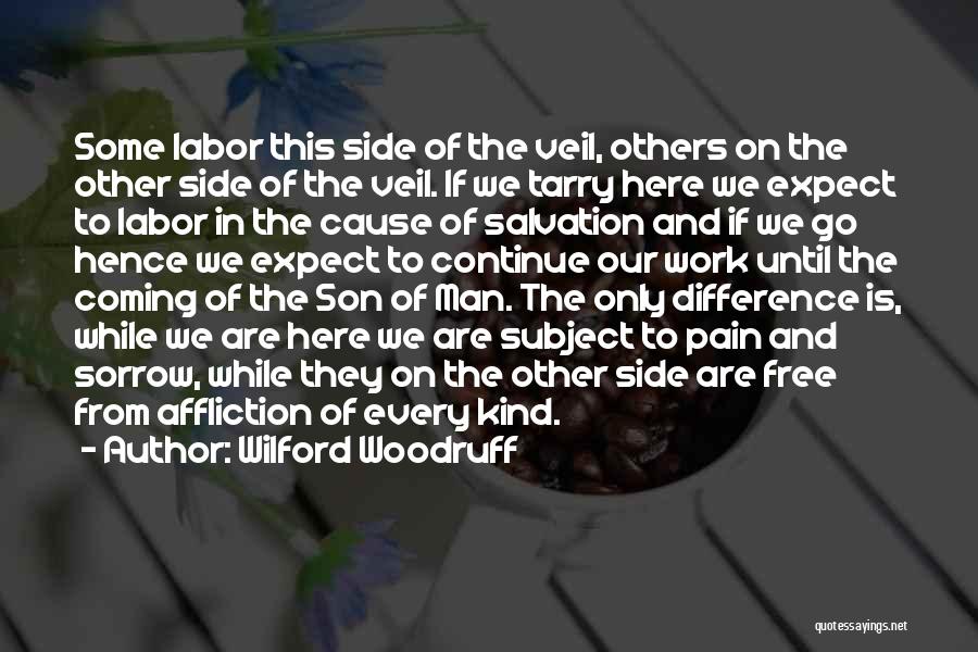 Wilford Woodruff Quotes: Some Labor This Side Of The Veil, Others On The Other Side Of The Veil. If We Tarry Here We