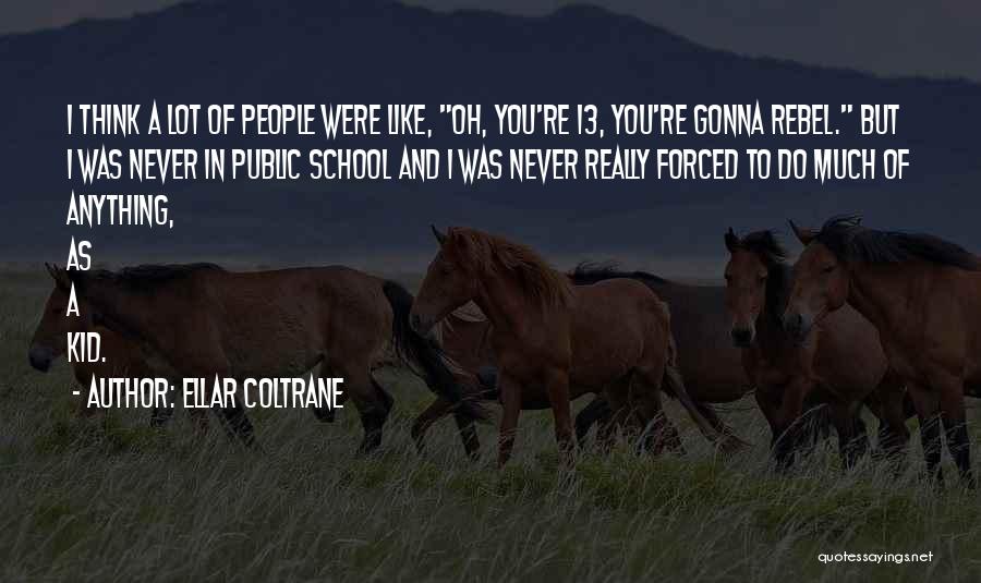 Ellar Coltrane Quotes: I Think A Lot Of People Were Like, Oh, You're 13, You're Gonna Rebel. But I Was Never In Public