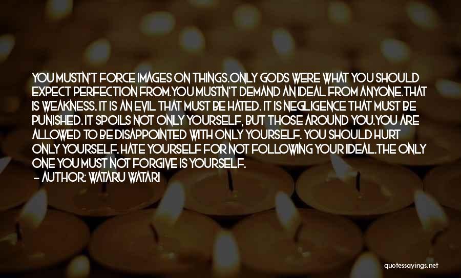 Wataru Watari Quotes: You Mustn't Force Images On Things.only Gods Were What You Should Expect Perfection From.you Mustn't Demand An Ideal From Anyone.that