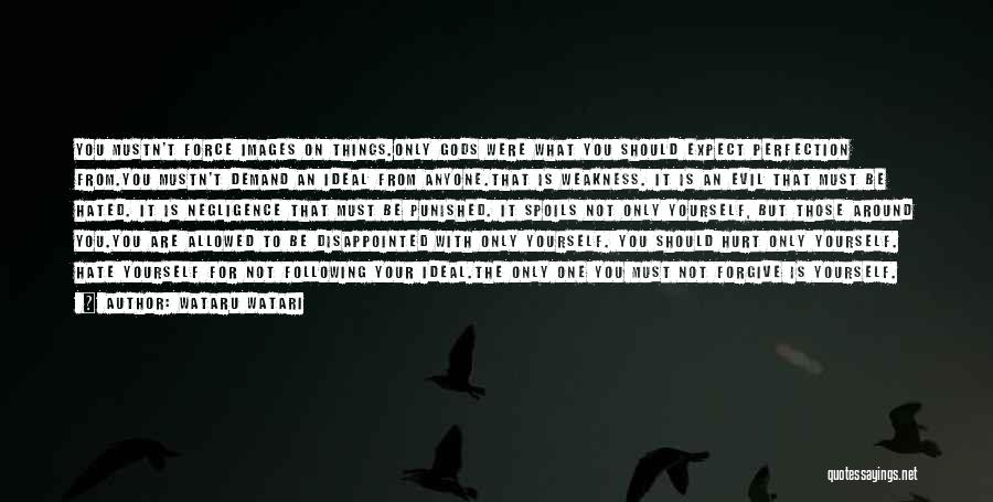 Wataru Watari Quotes: You Mustn't Force Images On Things.only Gods Were What You Should Expect Perfection From.you Mustn't Demand An Ideal From Anyone.that