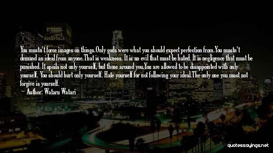 Wataru Watari Quotes: You Mustn't Force Images On Things.only Gods Were What You Should Expect Perfection From.you Mustn't Demand An Ideal From Anyone.that