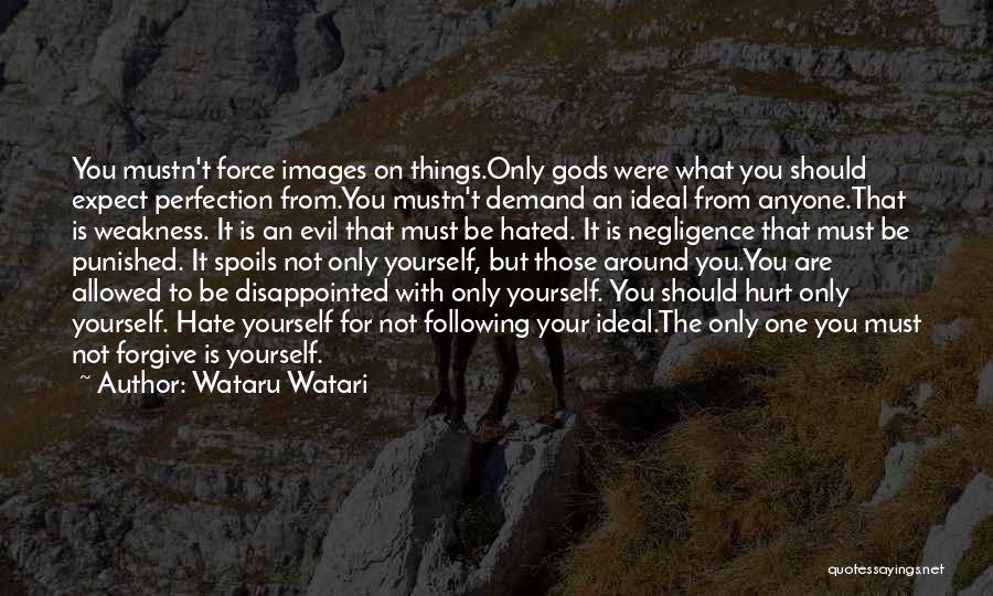 Wataru Watari Quotes: You Mustn't Force Images On Things.only Gods Were What You Should Expect Perfection From.you Mustn't Demand An Ideal From Anyone.that