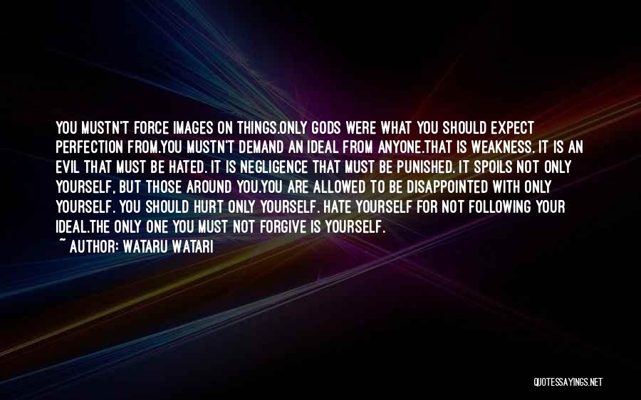 Wataru Watari Quotes: You Mustn't Force Images On Things.only Gods Were What You Should Expect Perfection From.you Mustn't Demand An Ideal From Anyone.that