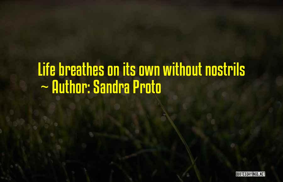 Sandra Proto Quotes: Life Breathes On Its Own Without Nostrils