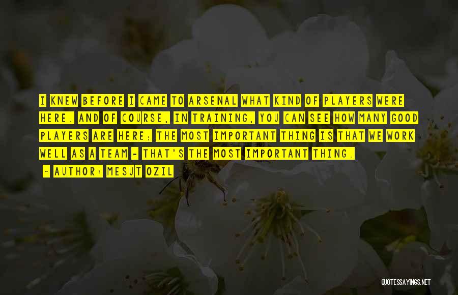 Mesut Ozil Quotes: I Knew Before I Came To Arsenal What Kind Of Players Were Here. And Of Course, In Training, You Can