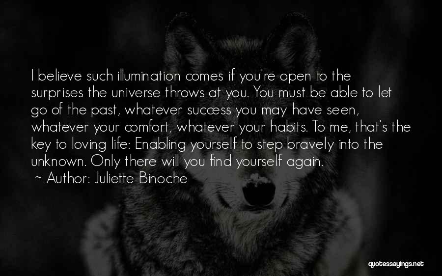 Juliette Binoche Quotes: I Believe Such Illumination Comes If You're Open To The Surprises The Universe Throws At You. You Must Be Able