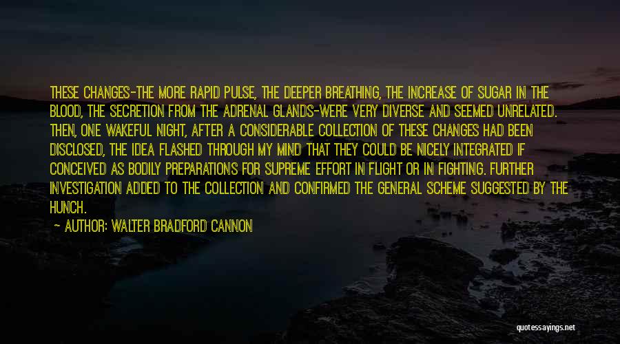 Walter Bradford Cannon Quotes: These Changes-the More Rapid Pulse, The Deeper Breathing, The Increase Of Sugar In The Blood, The Secretion From The Adrenal