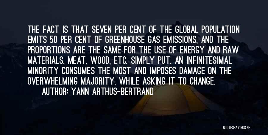 Yann Arthus-Bertrand Quotes: The Fact Is That Seven Per Cent Of The Global Population Emits 50 Per Cent Of Greenhouse Gas Emissions, And