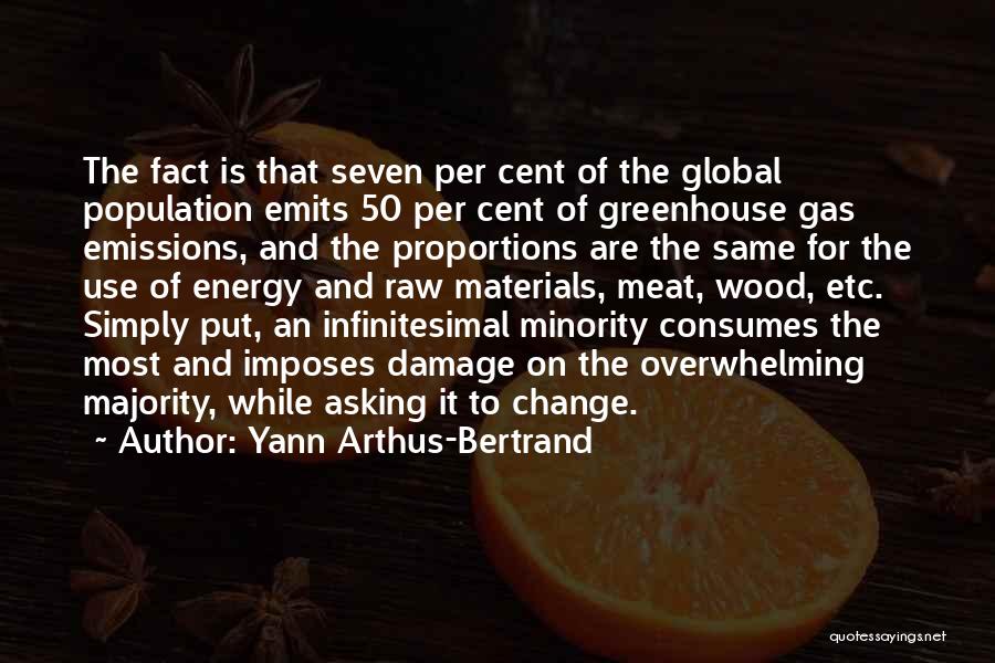 Yann Arthus-Bertrand Quotes: The Fact Is That Seven Per Cent Of The Global Population Emits 50 Per Cent Of Greenhouse Gas Emissions, And