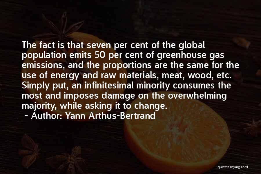 Yann Arthus-Bertrand Quotes: The Fact Is That Seven Per Cent Of The Global Population Emits 50 Per Cent Of Greenhouse Gas Emissions, And