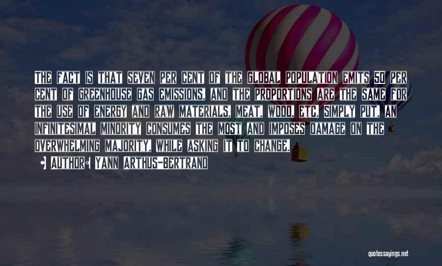 Yann Arthus-Bertrand Quotes: The Fact Is That Seven Per Cent Of The Global Population Emits 50 Per Cent Of Greenhouse Gas Emissions, And