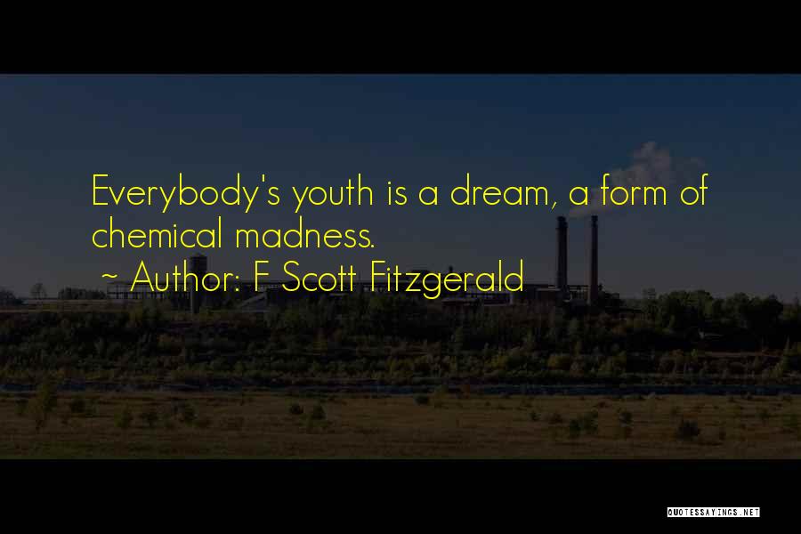 F Scott Fitzgerald Quotes: Everybody's Youth Is A Dream, A Form Of Chemical Madness.