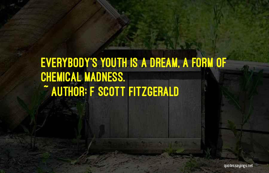 F Scott Fitzgerald Quotes: Everybody's Youth Is A Dream, A Form Of Chemical Madness.
