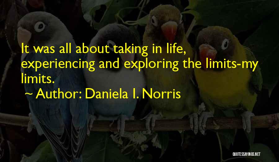 Daniela I. Norris Quotes: It Was All About Taking In Life, Experiencing And Exploring The Limits-my Limits.