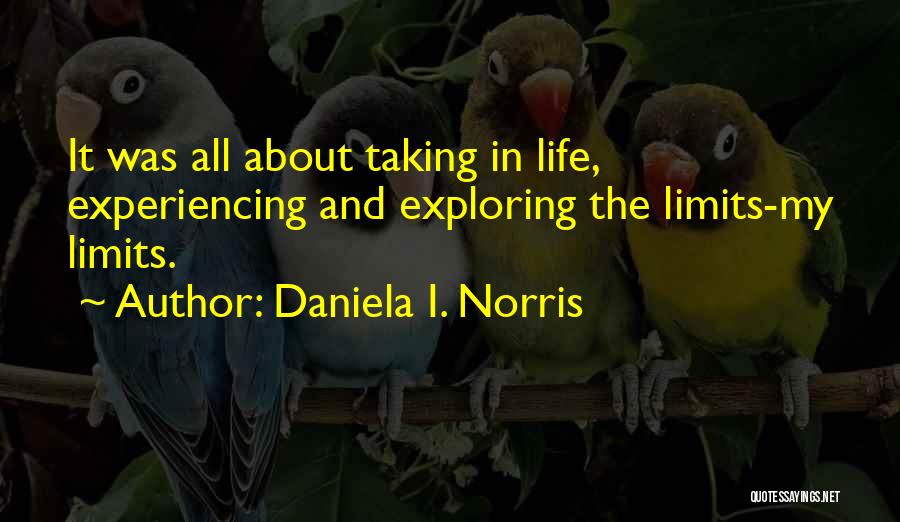 Daniela I. Norris Quotes: It Was All About Taking In Life, Experiencing And Exploring The Limits-my Limits.