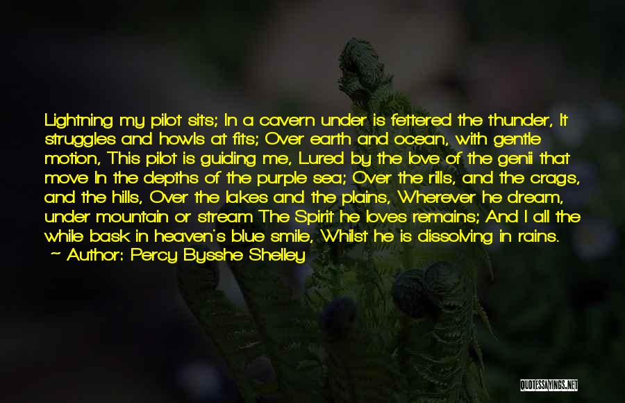 Percy Bysshe Shelley Quotes: Lightning My Pilot Sits; In A Cavern Under Is Fettered The Thunder, It Struggles And Howls At Fits; Over Earth