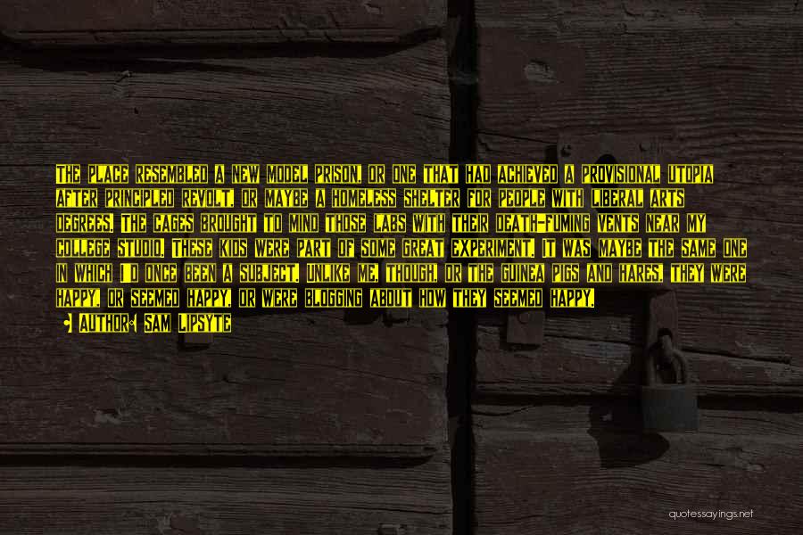 Sam Lipsyte Quotes: The Place Resembled A New Model Prison, Or One That Had Achieved A Provisional Utopia After Principled Revolt, Or Maybe