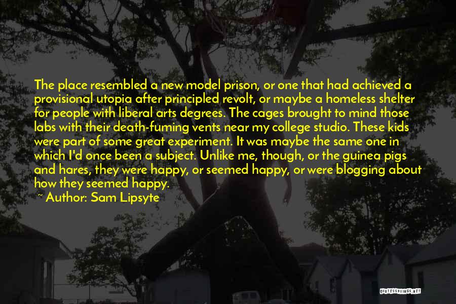 Sam Lipsyte Quotes: The Place Resembled A New Model Prison, Or One That Had Achieved A Provisional Utopia After Principled Revolt, Or Maybe