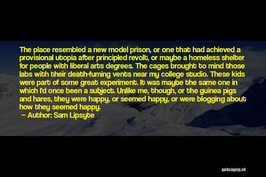 Sam Lipsyte Quotes: The Place Resembled A New Model Prison, Or One That Had Achieved A Provisional Utopia After Principled Revolt, Or Maybe