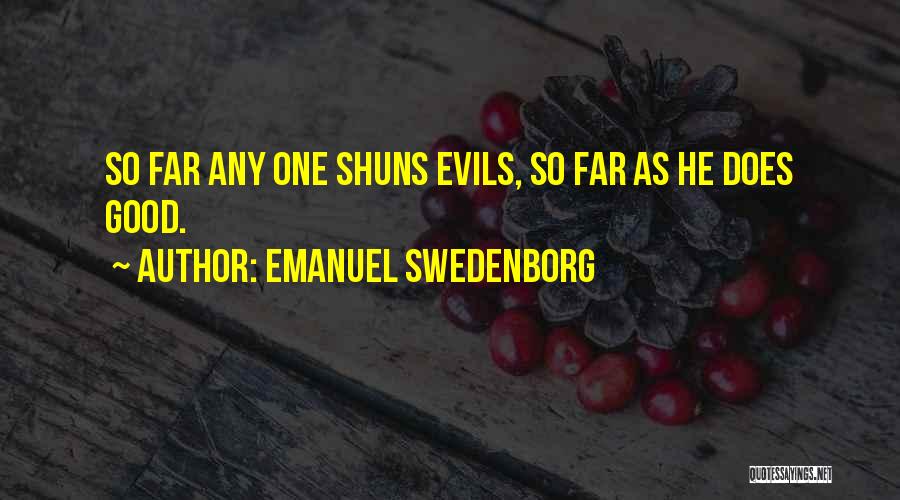 Emanuel Swedenborg Quotes: So Far Any One Shuns Evils, So Far As He Does Good.