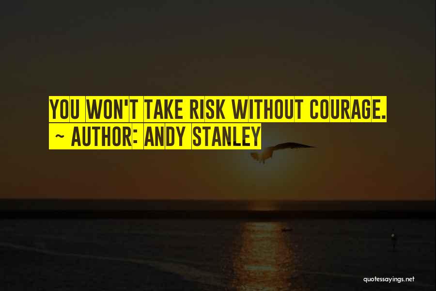 Andy Stanley Quotes: You Won't Take Risk Without Courage.