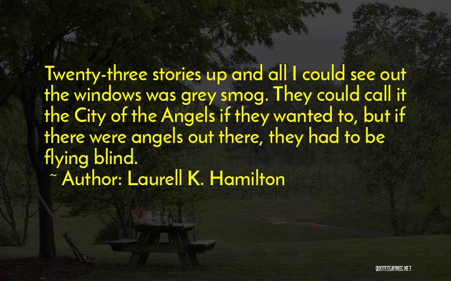 Laurell K. Hamilton Quotes: Twenty-three Stories Up And All I Could See Out The Windows Was Grey Smog. They Could Call It The City