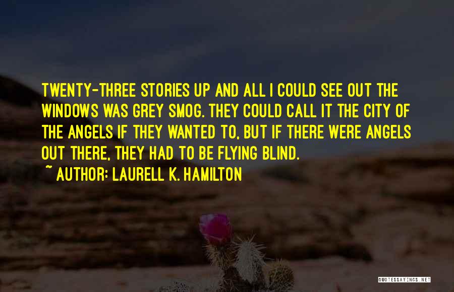 Laurell K. Hamilton Quotes: Twenty-three Stories Up And All I Could See Out The Windows Was Grey Smog. They Could Call It The City