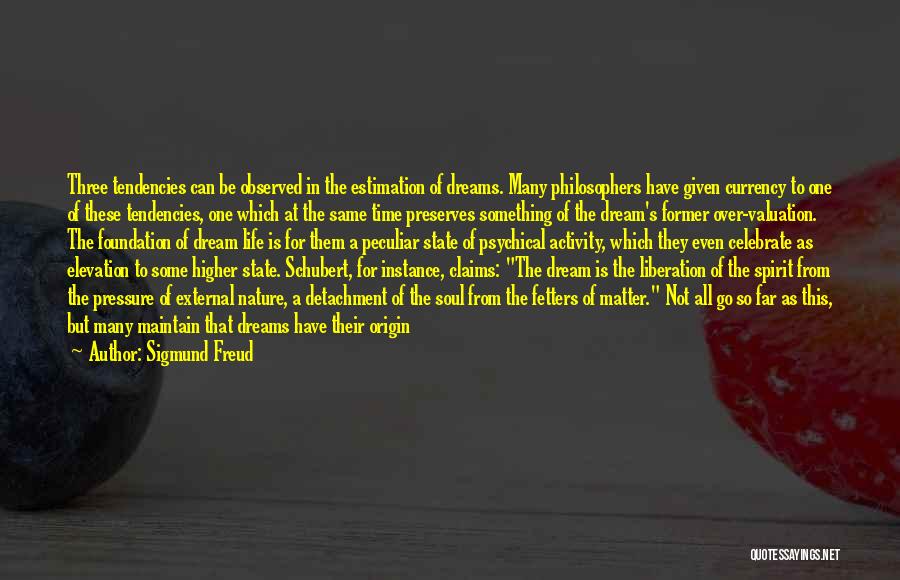 Sigmund Freud Quotes: Three Tendencies Can Be Observed In The Estimation Of Dreams. Many Philosophers Have Given Currency To One Of These Tendencies,