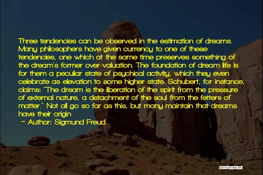 Sigmund Freud Quotes: Three Tendencies Can Be Observed In The Estimation Of Dreams. Many Philosophers Have Given Currency To One Of These Tendencies,