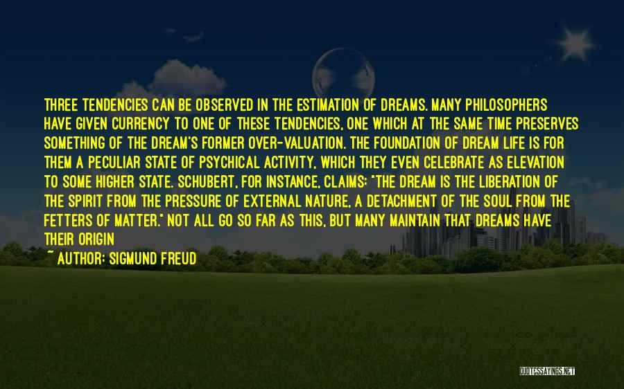 Sigmund Freud Quotes: Three Tendencies Can Be Observed In The Estimation Of Dreams. Many Philosophers Have Given Currency To One Of These Tendencies,