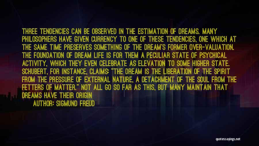 Sigmund Freud Quotes: Three Tendencies Can Be Observed In The Estimation Of Dreams. Many Philosophers Have Given Currency To One Of These Tendencies,