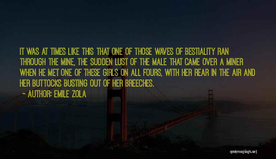 Emile Zola Quotes: It Was At Times Like This That One Of Those Waves Of Bestiality Ran Through The Mine, The Sudden Lust