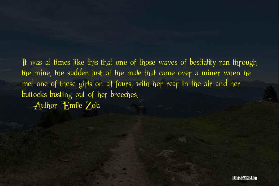 Emile Zola Quotes: It Was At Times Like This That One Of Those Waves Of Bestiality Ran Through The Mine, The Sudden Lust