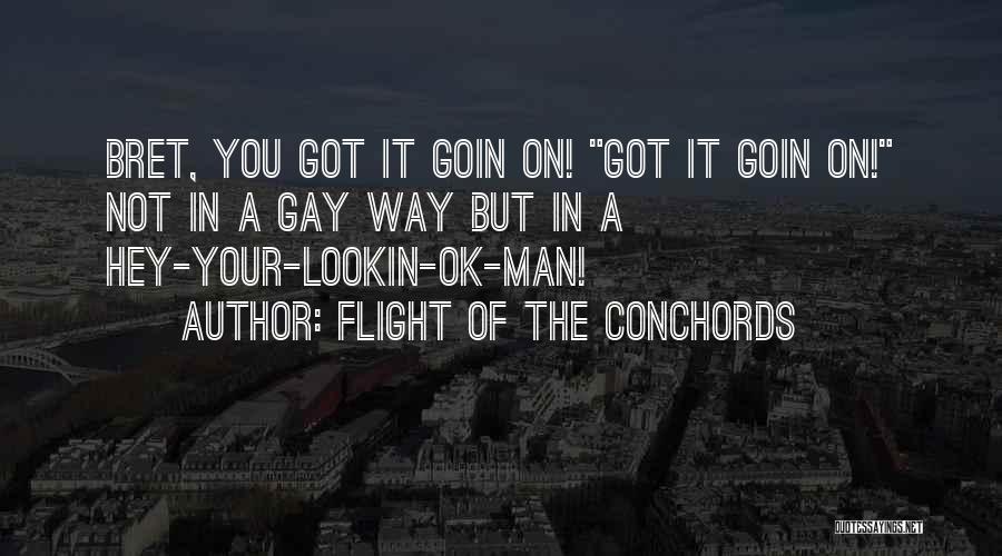 Flight Of The Conchords Quotes: Bret, You Got It Goin On! Got It Goin On! Not In A Gay Way But In A Hey-your-lookin-ok-man!