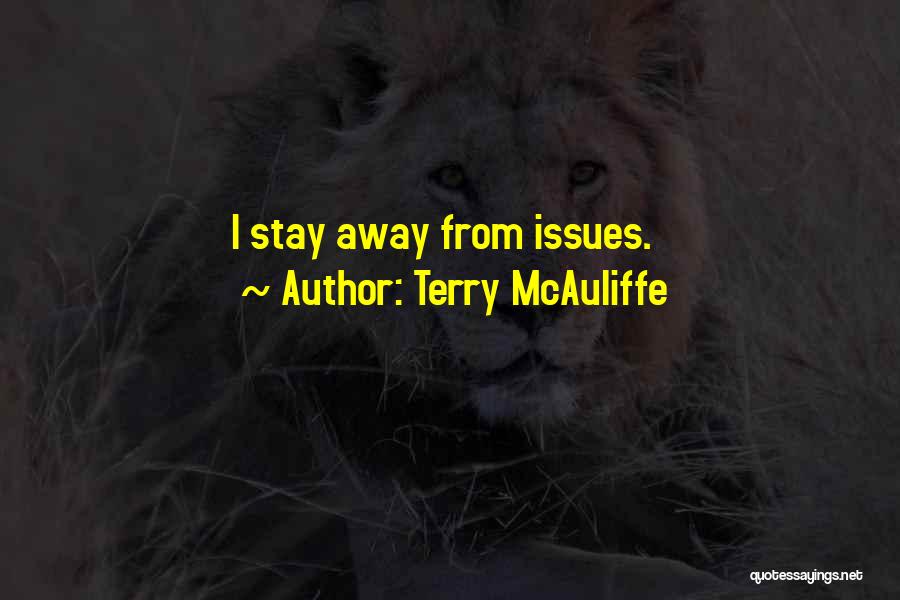 Terry McAuliffe Quotes: I Stay Away From Issues.