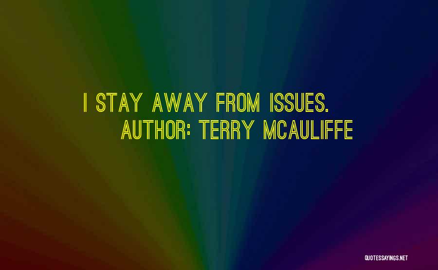 Terry McAuliffe Quotes: I Stay Away From Issues.