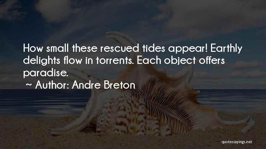 Andre Breton Quotes: How Small These Rescued Tides Appear! Earthly Delights Flow In Torrents. Each Object Offers Paradise.