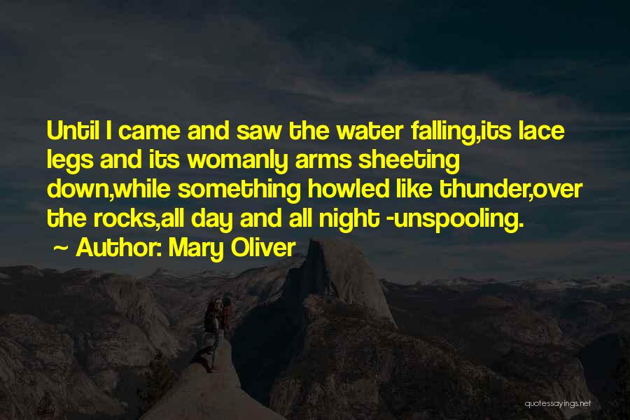 Mary Oliver Quotes: Until I Came And Saw The Water Falling,its Lace Legs And Its Womanly Arms Sheeting Down,while Something Howled Like Thunder,over