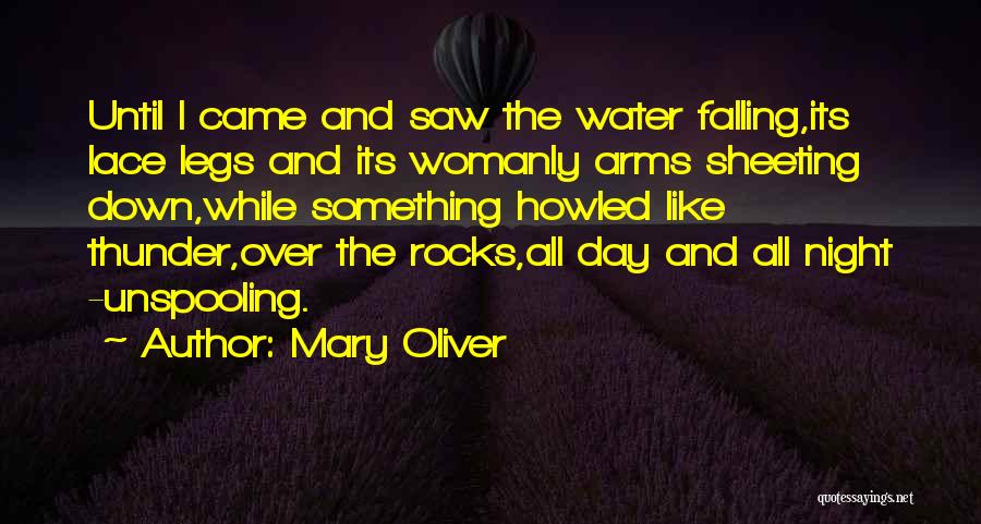 Mary Oliver Quotes: Until I Came And Saw The Water Falling,its Lace Legs And Its Womanly Arms Sheeting Down,while Something Howled Like Thunder,over
