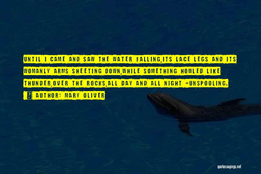 Mary Oliver Quotes: Until I Came And Saw The Water Falling,its Lace Legs And Its Womanly Arms Sheeting Down,while Something Howled Like Thunder,over
