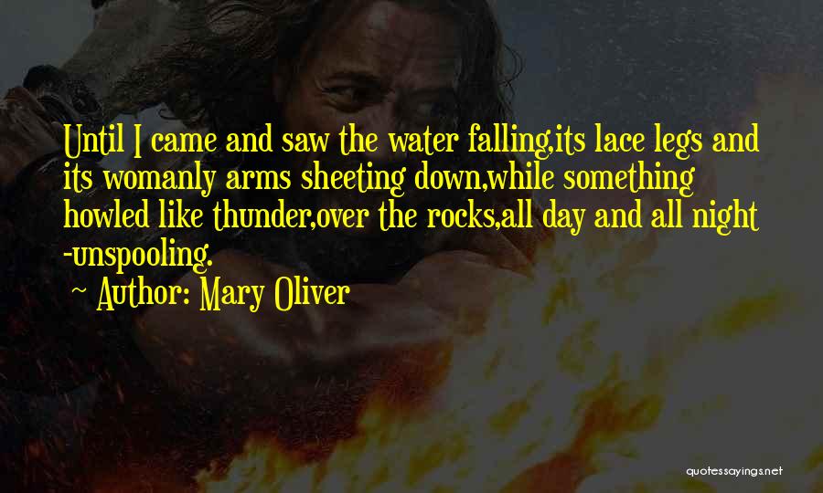 Mary Oliver Quotes: Until I Came And Saw The Water Falling,its Lace Legs And Its Womanly Arms Sheeting Down,while Something Howled Like Thunder,over