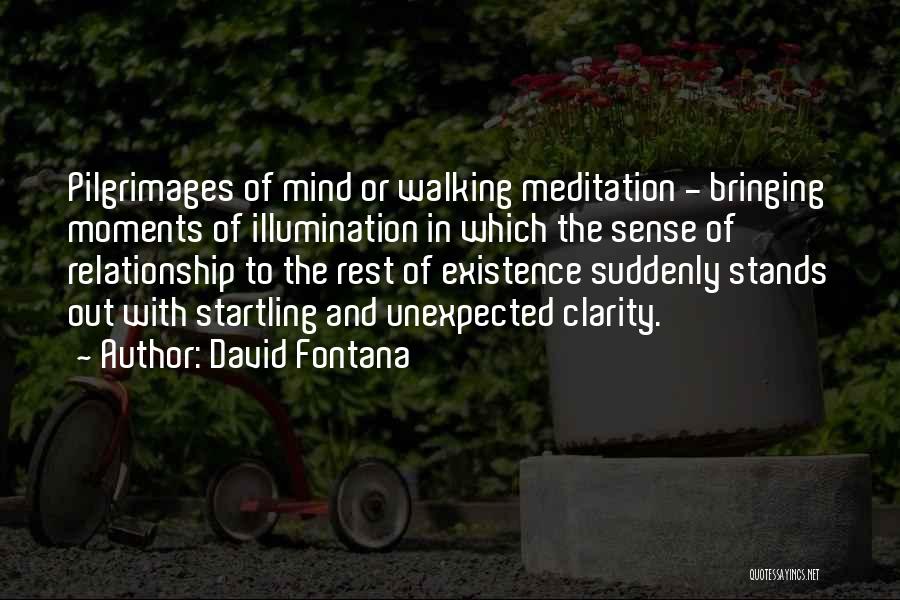 David Fontana Quotes: Pilgrimages Of Mind Or Walking Meditation - Bringing Moments Of Illumination In Which The Sense Of Relationship To The Rest