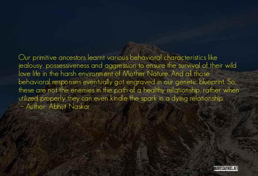 Abhijit Naskar Quotes: Our Primitive Ancestors Learnt Various Behavioral Characteristics Like Jealousy, Possessiveness And Aggression To Ensure The Survival Of Their Wild Love