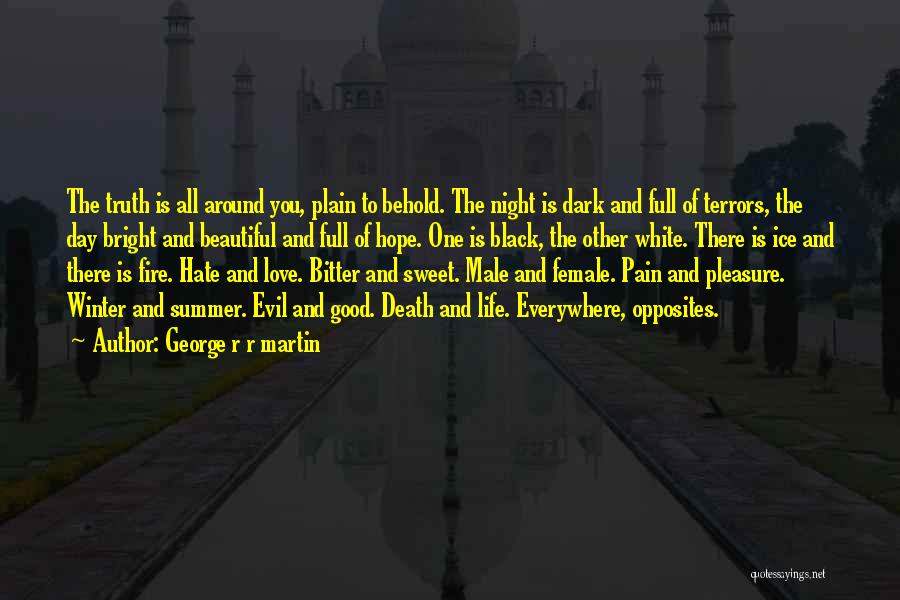 George R R Martin Quotes: The Truth Is All Around You, Plain To Behold. The Night Is Dark And Full Of Terrors, The Day Bright