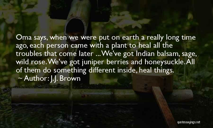 J.J. Brown Quotes: Oma Says, When We Were Put On Earth A Really Long Time Ago, Each Person Came With A Plant To