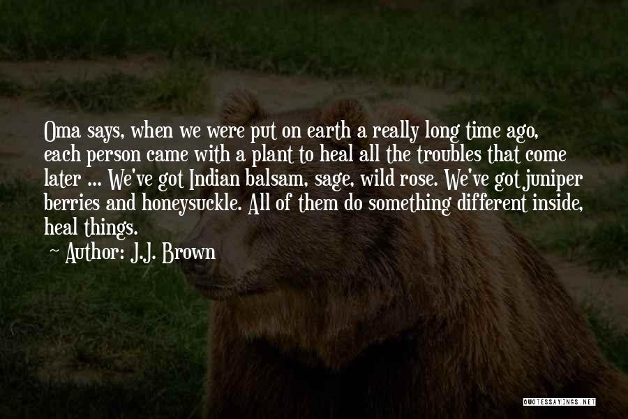 J.J. Brown Quotes: Oma Says, When We Were Put On Earth A Really Long Time Ago, Each Person Came With A Plant To