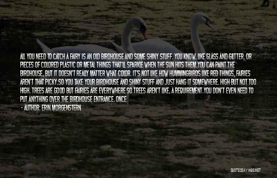 Erin Morgenstern Quotes: All You Need To Catch A Fairy Is An Old Birdhouse And Some Shiny Stuff. You Know, Like Glass And