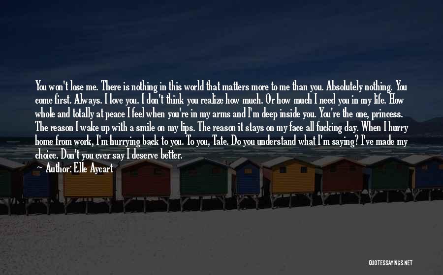 Elle Aycart Quotes: You Won't Lose Me. There Is Nothing In This World That Matters More To Me Than You. Absolutely Nothing. You